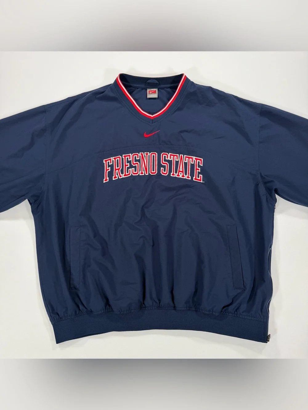 Vintage Nike Team Fresno State Bulldogs Windshirt Jacket Pullover XXL Navy Y2K